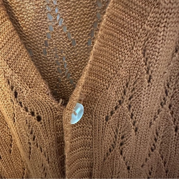 CP Shades Cardigan Sweater Button Up V-neck Minimalist Brown Casual Size Medium - Picture 6 of 9